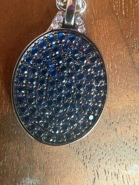 Sapphire Pizza Pendant Necklace - $8